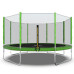 Батут DFC Trampoline Fitness с сеткой 14ft зелёный