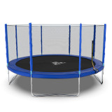 Батут DFC Trampoline Fitness с сеткой 14ft синий