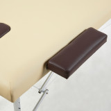 Массажный стол DFC NIRVANA 185 х 60 см, высота до 85 см, бежевый с коричневыми аксессуарами