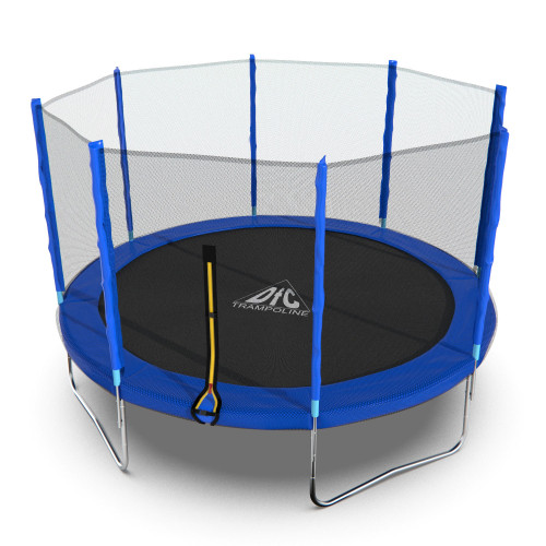 Батут DFC Trampoline Fitness с сеткой 12ft синий