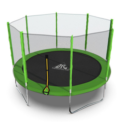 Батут DFC Trampoline Fitness с сеткой 12ft зелёный