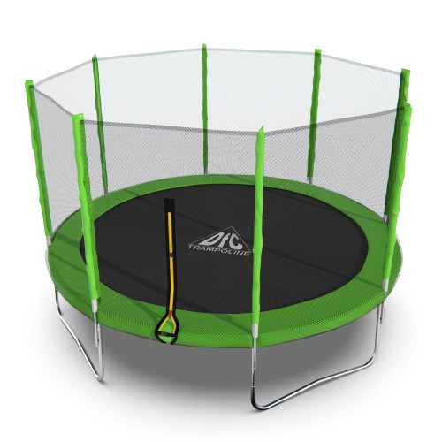 Батут DFC Trampoline Fitness с сеткой 12ft зелёный