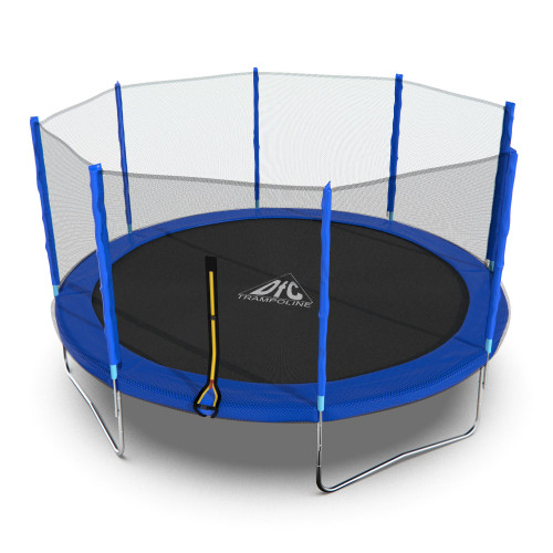Батут DFC Trampoline Fitness с сеткой 14ft синий