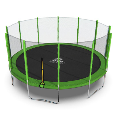 Батут DFC Trampoline Fitness с сеткой 16ft зелёный