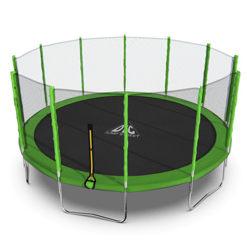 Батут DFC Trampoline Fitness с сеткой 16ft зелёный