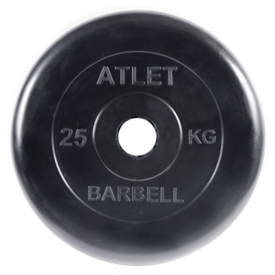 Диск обрезиненный BARBELL ATLET 25 кг / диаметр 51 мм